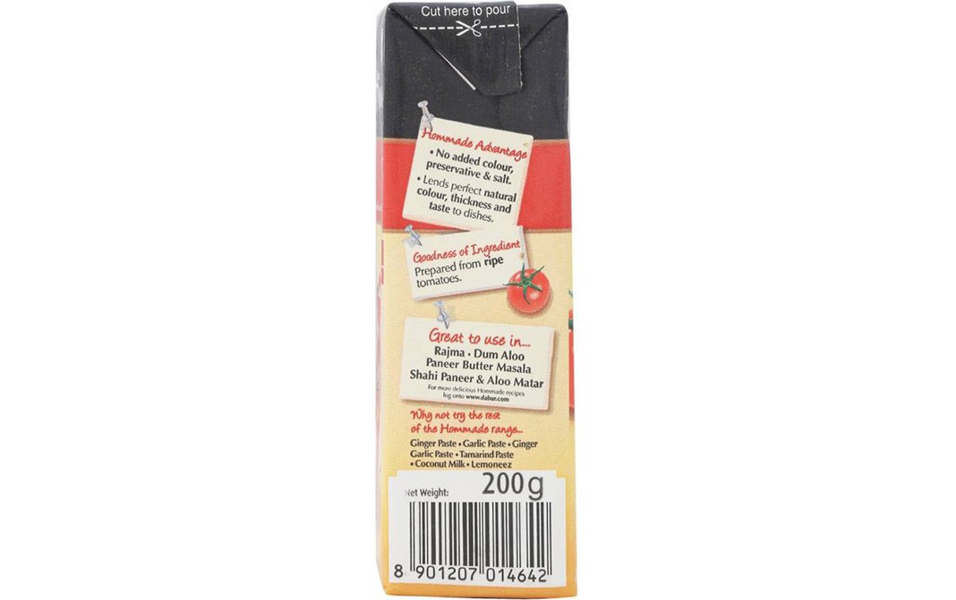 Dabur Hommade Tomato Puree    Tetra Pack  200 grams